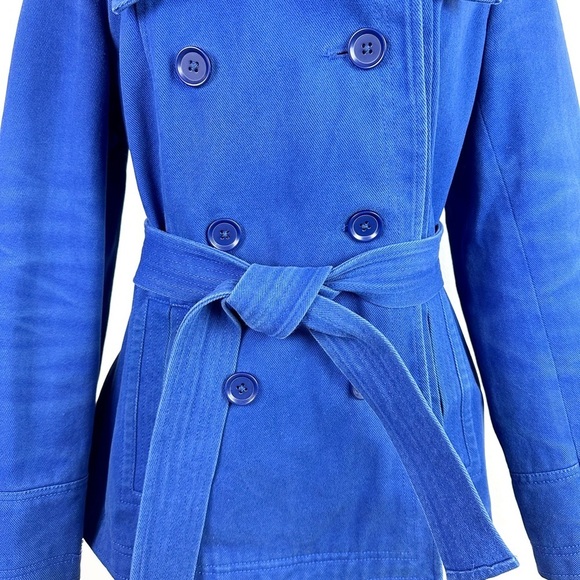 Gap Cobalt Blue Cotton Pea Coat - Picture 3 of 9